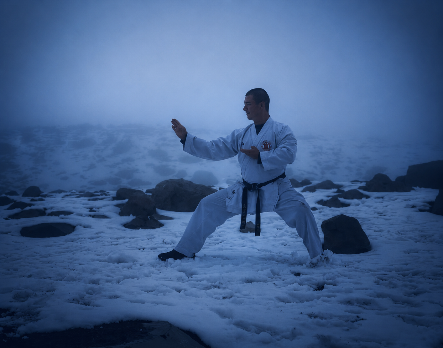 Sensei Jonathan practicando karate